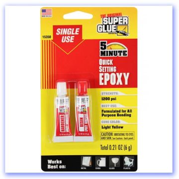 Original Super Glue 5 Minute Quick Setting Single Use Epoxy (0.21oz, 6g) (RB430162)