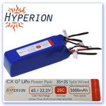 6s 5000 25c Hyperion G3 CX Lipo Split wired